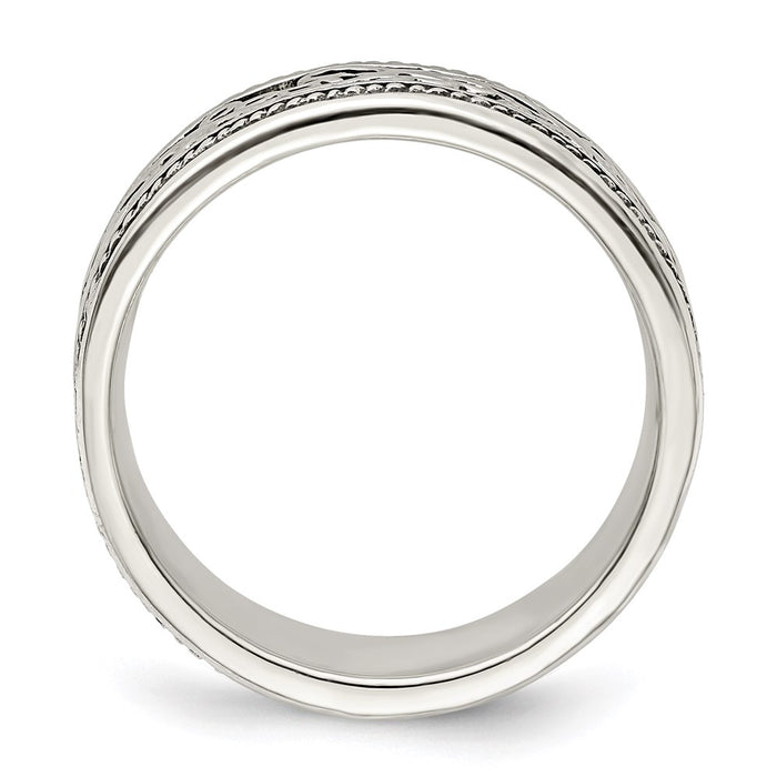 Shop Stylish Antiqued Sterling Silver Ring Band - 14K Gold Accents, Affordable Price-2