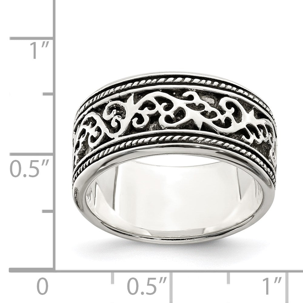 Buy Stylish Antiqued Sterling Silver Ring Band - 14G, Perfect Value!