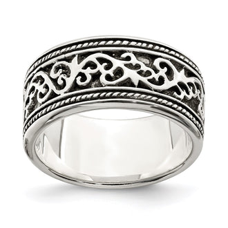 Exclusive Antiqued Sterling Silver Ring Band - Stylish & Affordable Design