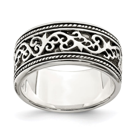 Exclusive Antiqued Sterling Silver Ring Band - Stylish & Affordable Jewelry