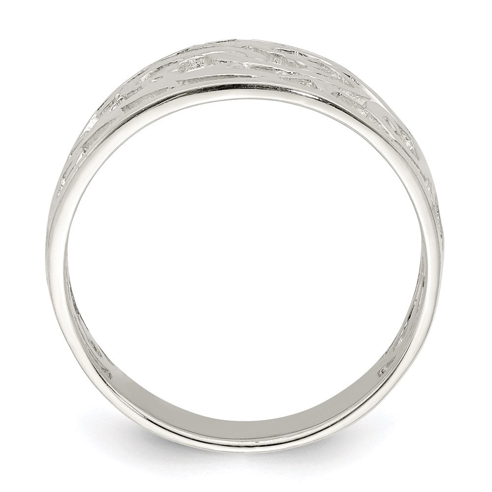 High-Quality Rhodium-Plated Sterling Silver Twisted Swirl Ring - Stylish Value!