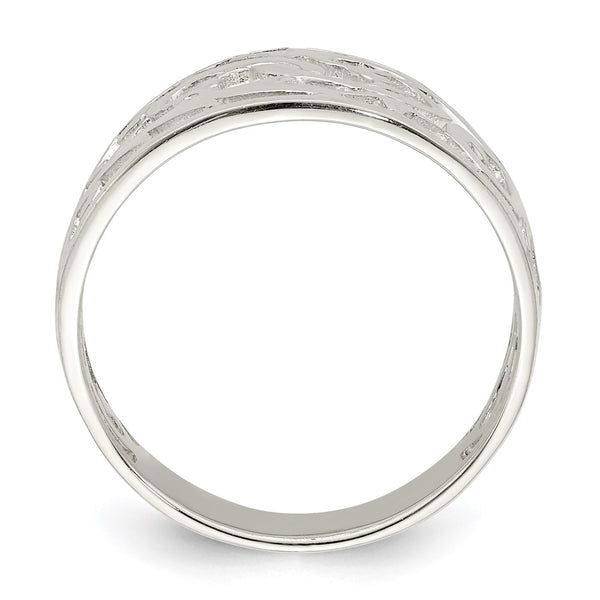 Rhodium-Plated Sterling Silver Swirl Ring