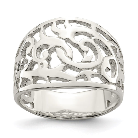 High-Quality Rhodium-Plated Sterling Silver Twisted Swirl Ring - Stylish Value!