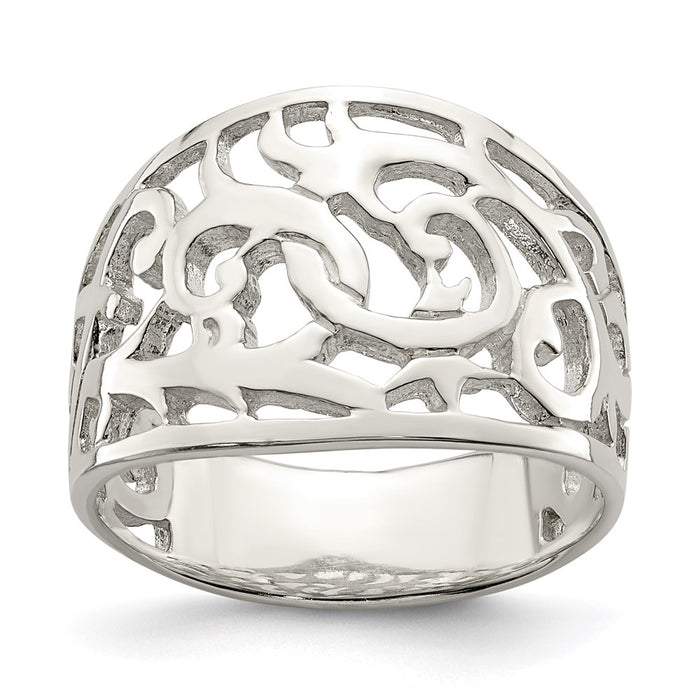 High-Quality Rhodium-Plated Sterling Silver Twisted Swirl Ring - Stylish Value!-1