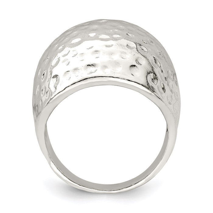 Buy Stylish Textured Dome Ring in .85mm Sterling Silver - Affordable Luxury-2