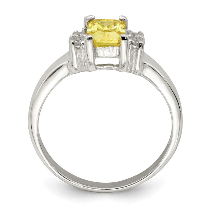 Shop Stylish Sterling Silver Ring with Yellow & White Cubic Zirconia - Affordable Luxury-2