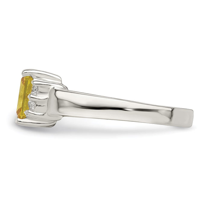 Shop Stylish Sterling Silver Ring with Yellow & White Cubic Zirconia - Affordable Luxury-4