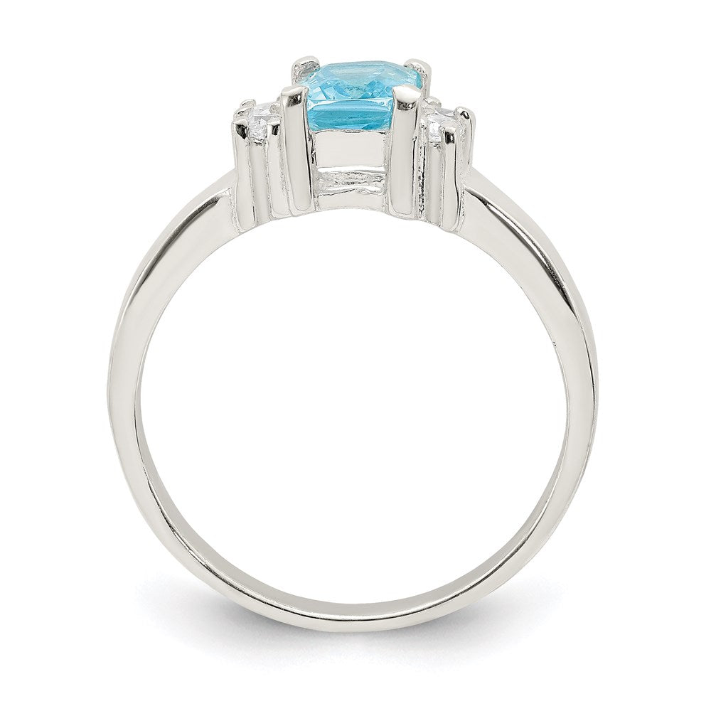 Shop Exclusive Sterling Silver Light Blue & White CZ Ring | Affordable Luxury