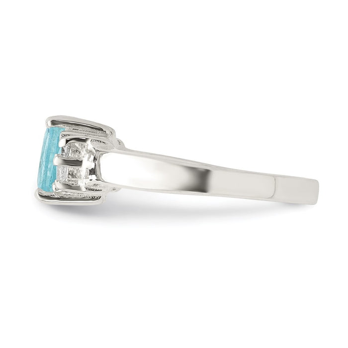 Shop Exclusive Sterling Silver Light Blue & White CZ Ring | Affordable Luxury-3