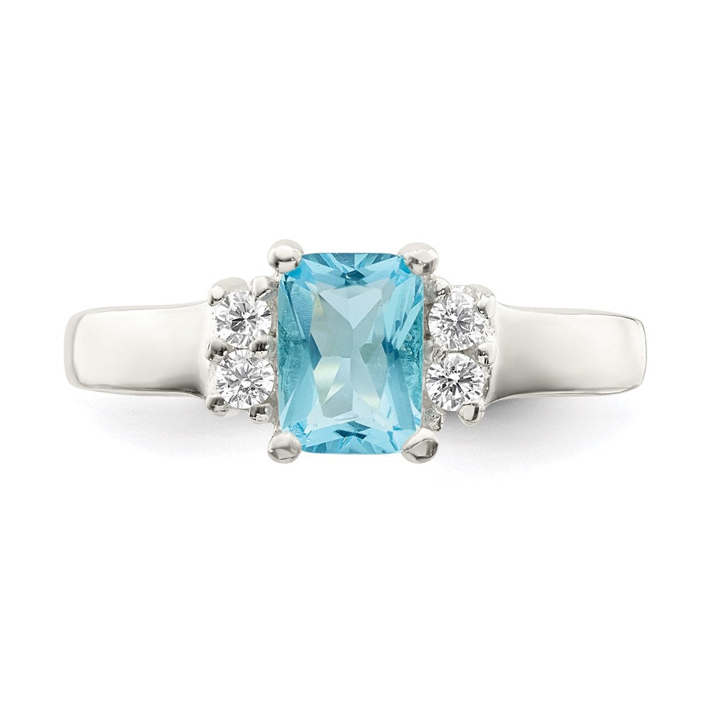 Shop Exclusive Sterling Silver Light Blue & White CZ Ring | Affordable Luxury