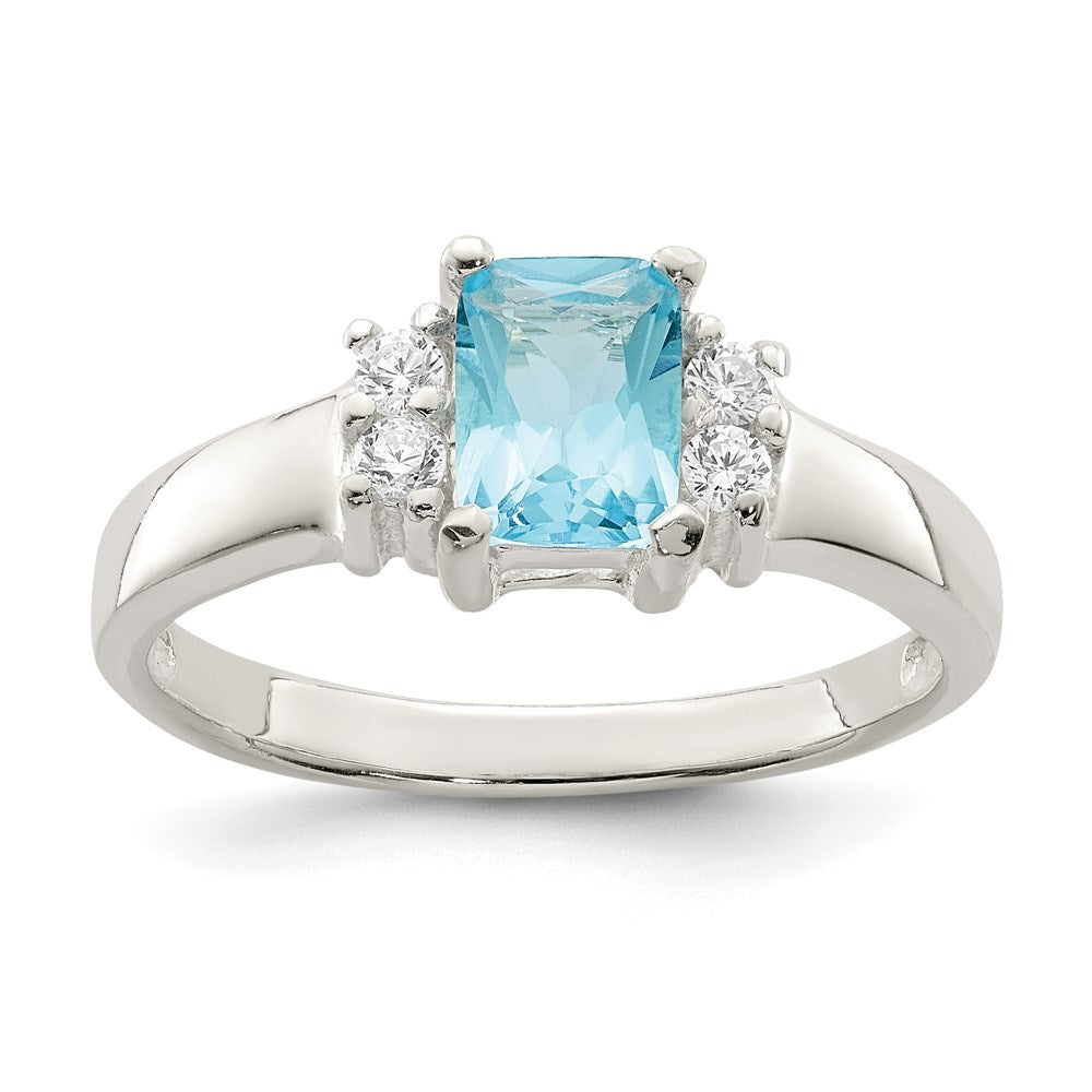 Shop Exclusive Sterling Silver Light Blue & White CZ Ring | Affordable Luxury