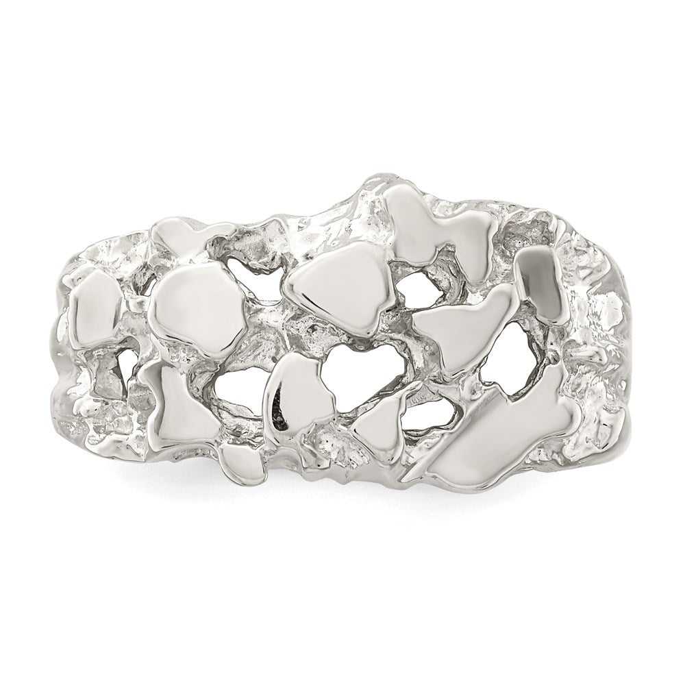 High-Quality Men's Nugget Ring in Sterling Silver - Stylish Design, Affordable Price