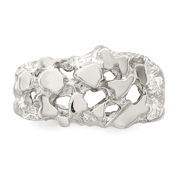 High-Quality Men's Nugget Ring in Sterling Silver - Stylish Design, Affordable Price-5