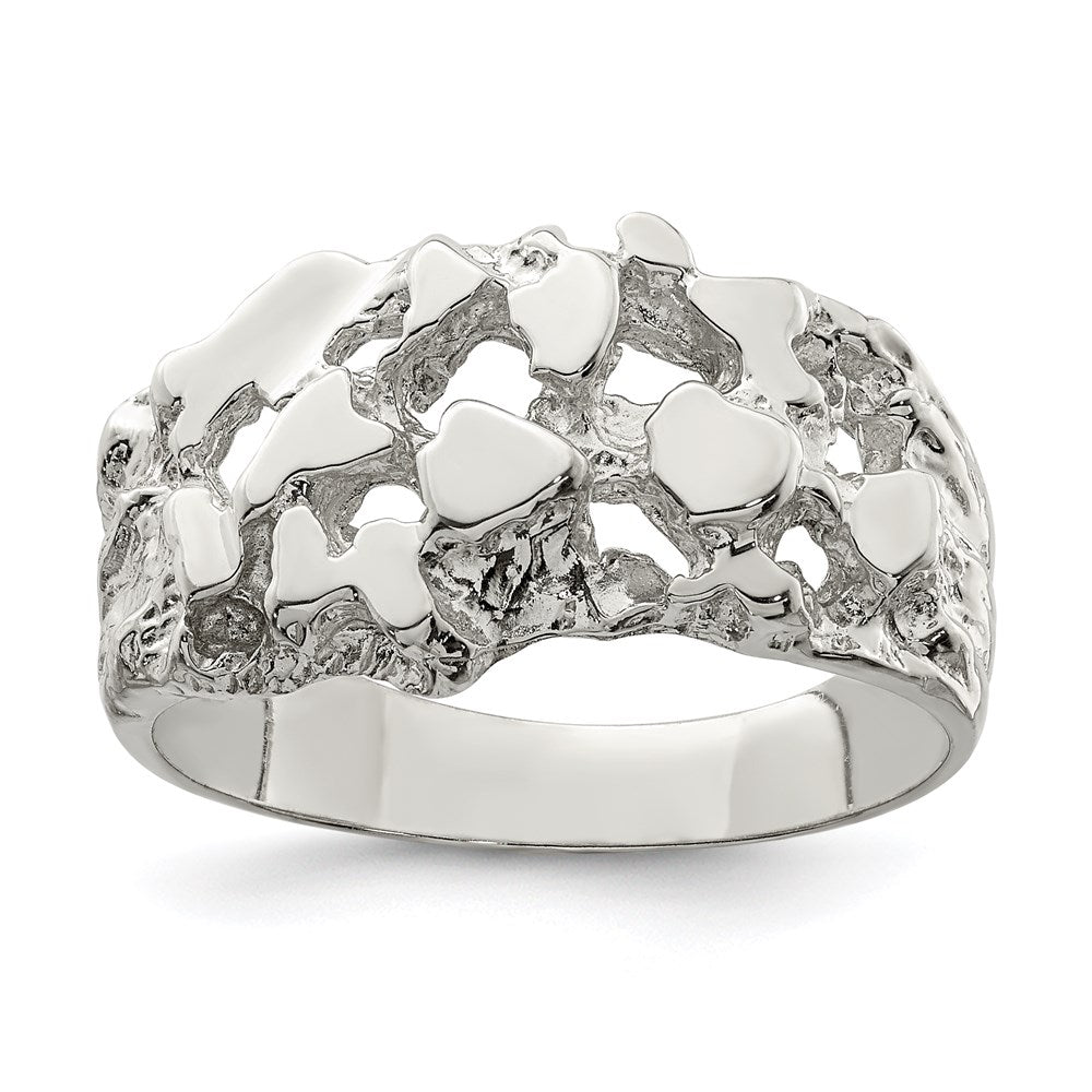 High-Quality Men's Nugget Ring in Sterling Silver - Stylish Design, Affordable Price