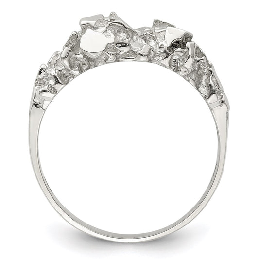 High-Quality Men's Nugget Ring in Sterling Silver - Stylish & Affordable Design