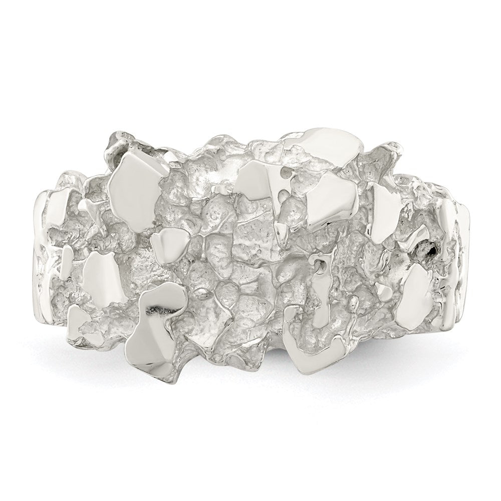 High-Quality Men's Nugget Ring in Sterling Silver - Stylish & Affordable Design