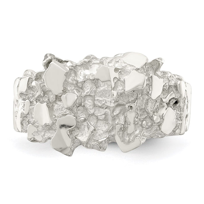 High-Quality Men's Nugget Ring in Sterling Silver - Stylish & Affordable Design-5