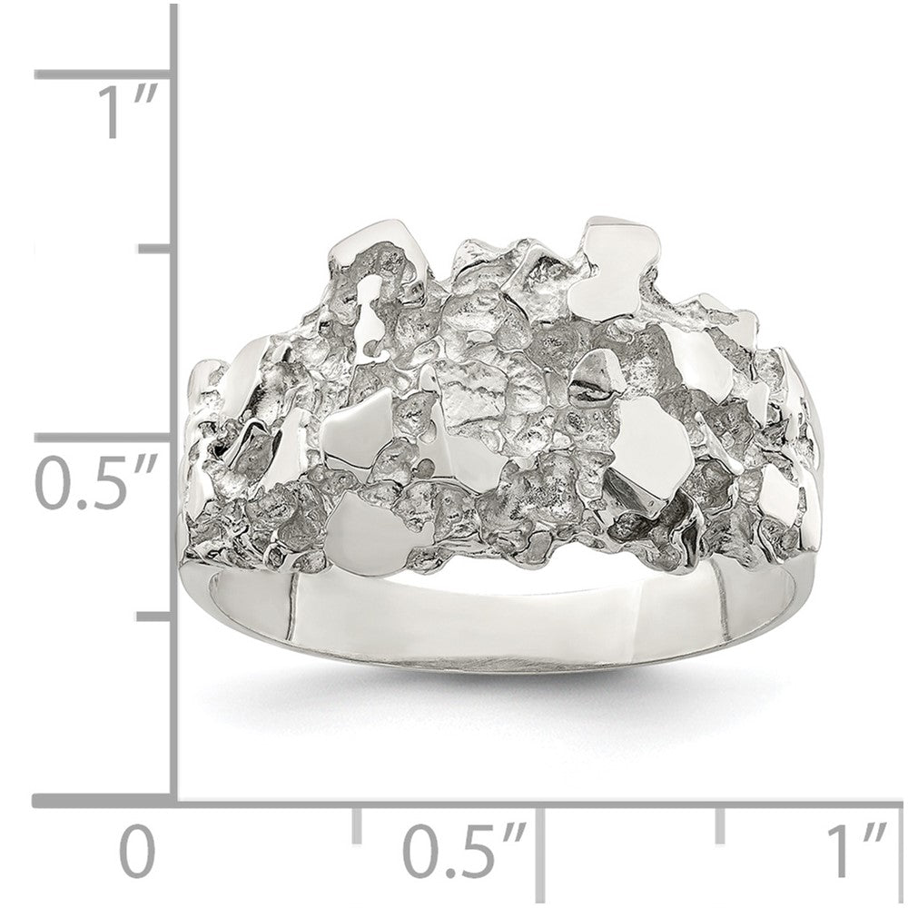 High-Quality Men's Nugget Ring in Sterling Silver - Stylish & Affordable Design