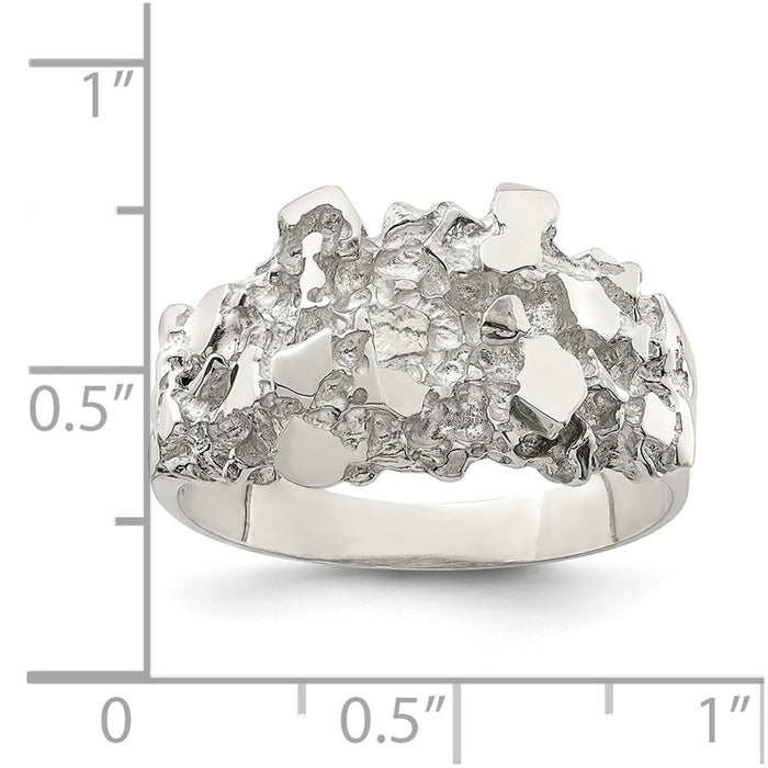 High-Quality Men's Nugget Ring in Sterling Silver - Stylish & Affordable Design-3