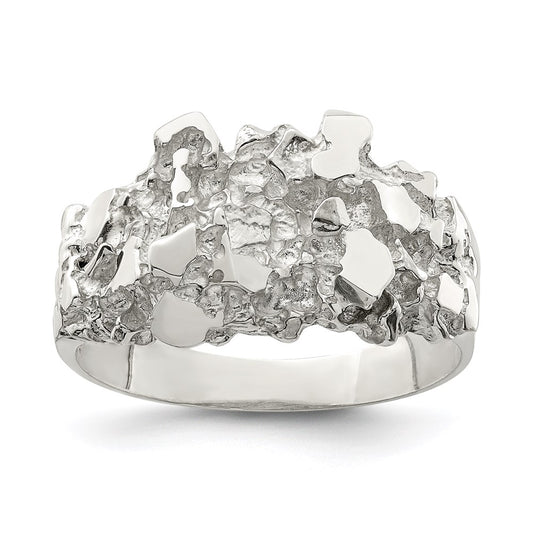 High-Quality Men's Nugget Ring in Sterling Silver - Stylish & Affordable Choice