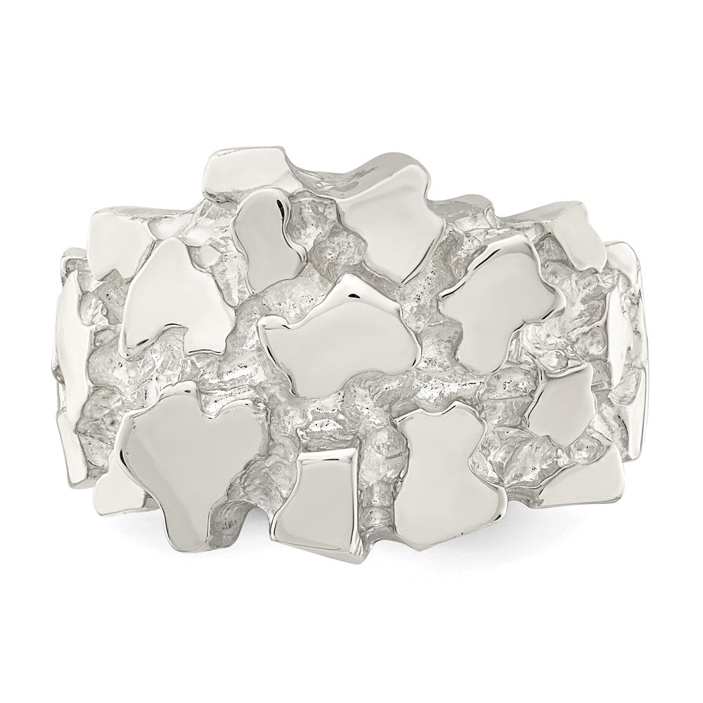 Exclusive Men's Sterling Silver Nugget Ring - Stylish & Affordable Design