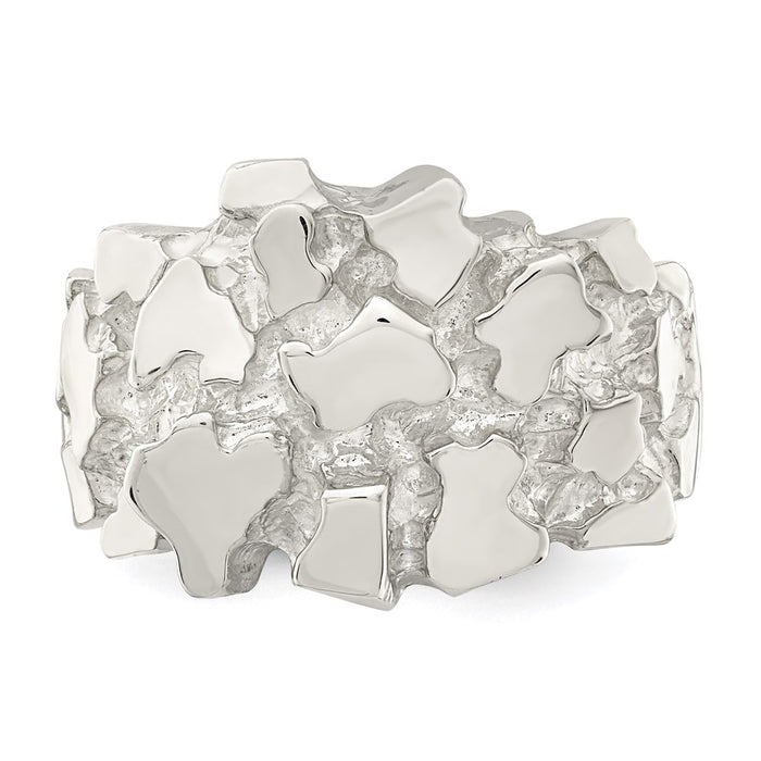 Exclusive Men's Sterling Silver Nugget Ring - Stylish & Affordable Design-5