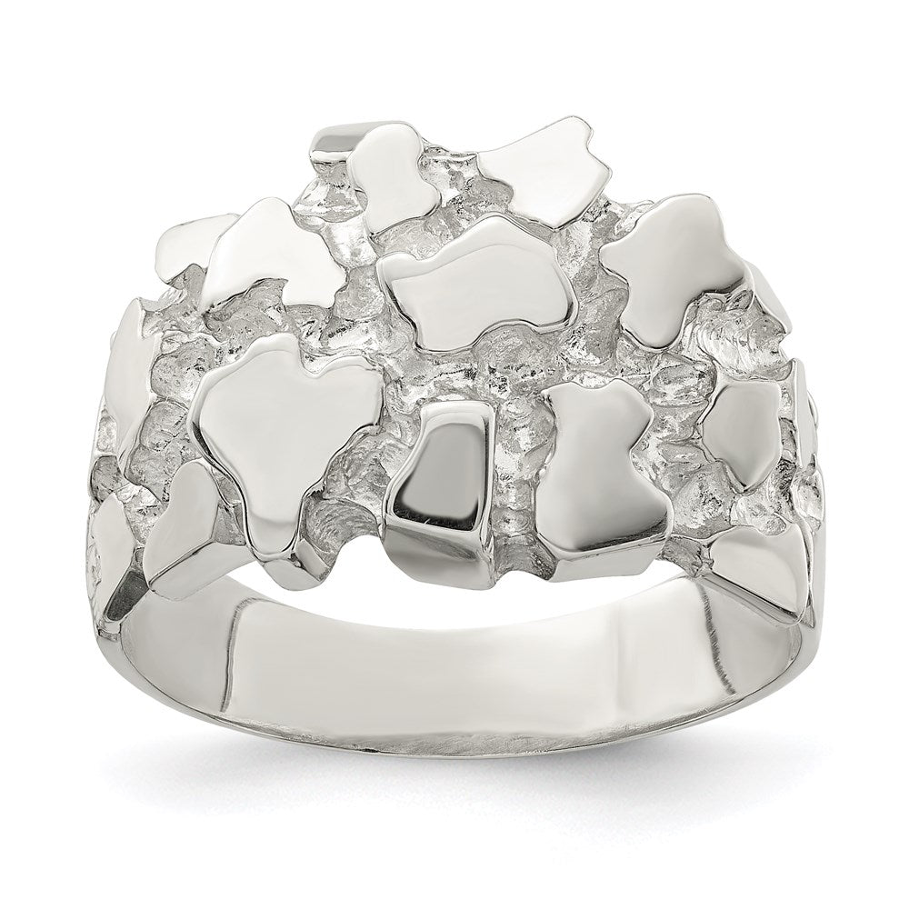 Exclusive Men's Sterling Silver Nugget Ring - Stylish & Affordable Design