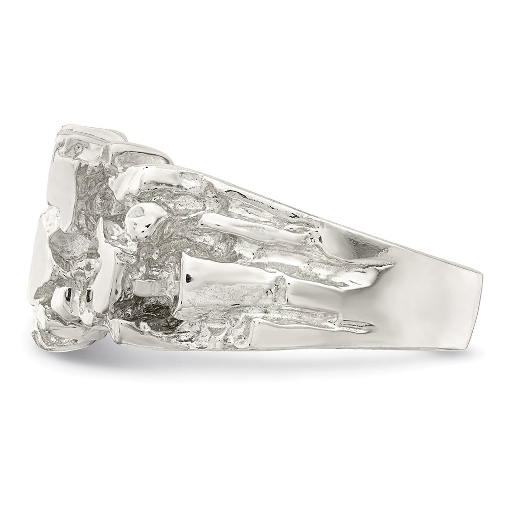 High-Quality Men's Nugget Ring in Sterling Silver | Stylish & Affordable Jewelry