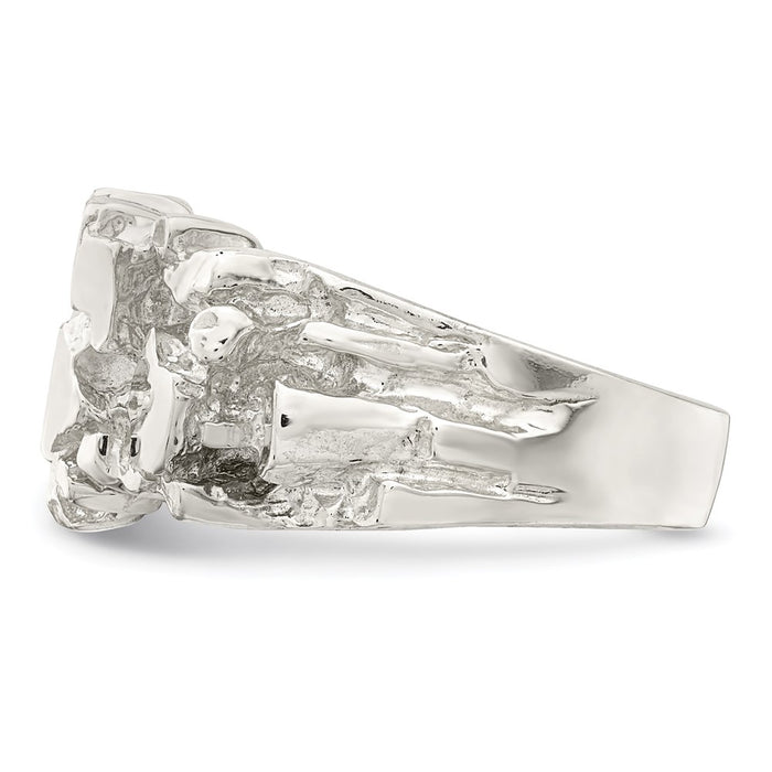 High-Quality Men's Nugget Ring in Sterling Silver | Stylish & Affordable Jewelry-4