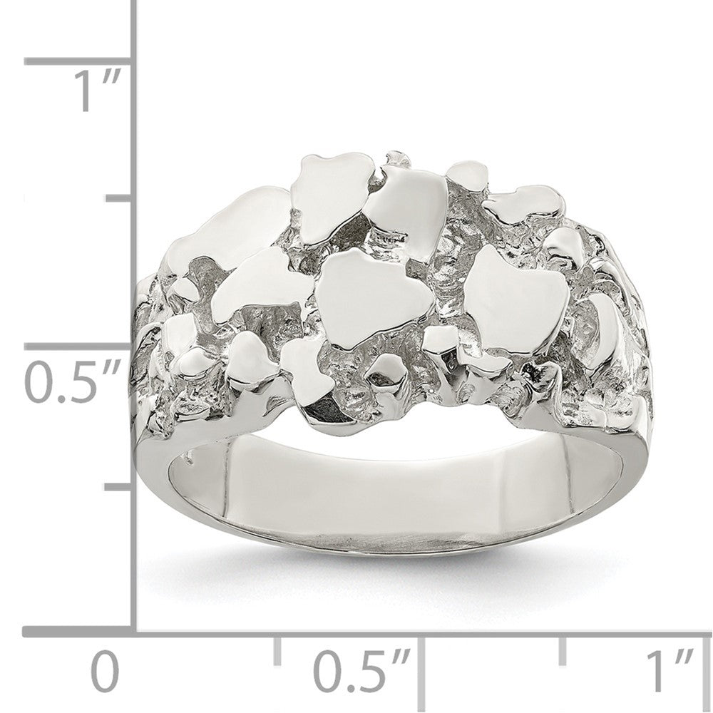High-Quality Men's Nugget Ring in Sterling Silver | Stylish & Affordable Jewelry