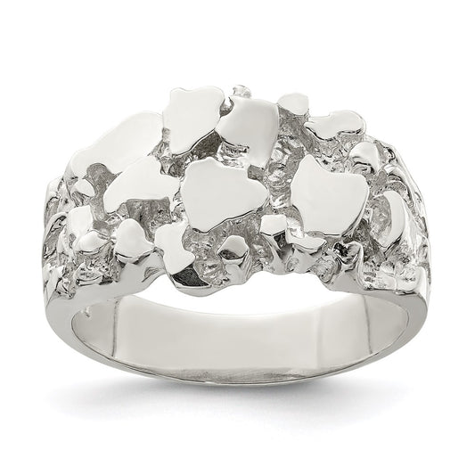 High-Quality Men's Nugget Ring in Sterling Silver | Stylish & Affordable Jewelry