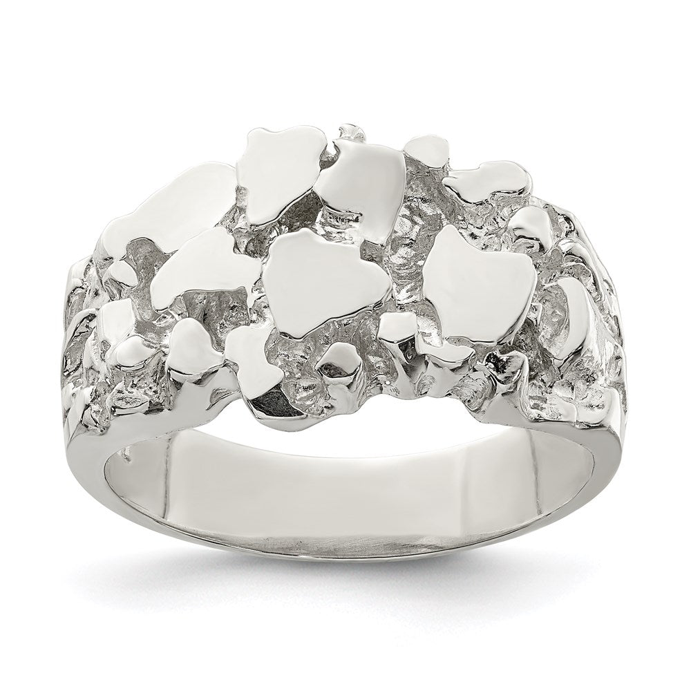 High-Quality Men's Nugget Ring in Sterling Silver - Stylish & Affordable Design
