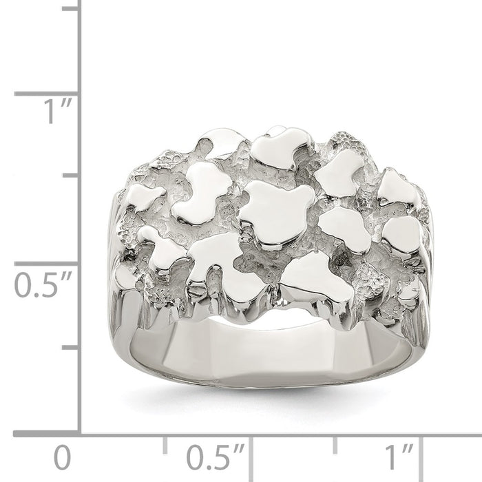 Shop Stylish Men's Nugget Ring in Sterling Silver - High Quality & Affordable-3