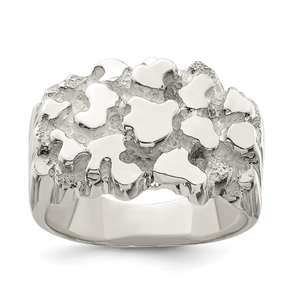 Shop Stylish Men's Nugget Ring in Sterling Silver - High Quality & Affordable