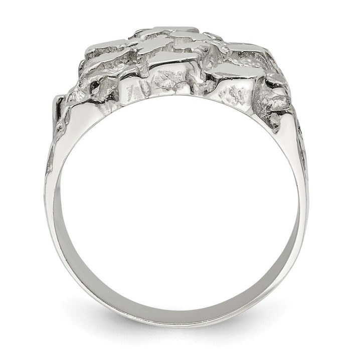 Exclusive Men's Sterling Silver Nugget Ring - Stylish Design, Affordable Price-2