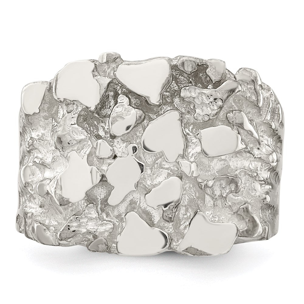 Exclusive Men's Sterling Silver Nugget Ring - Stylish Design, Affordable Price