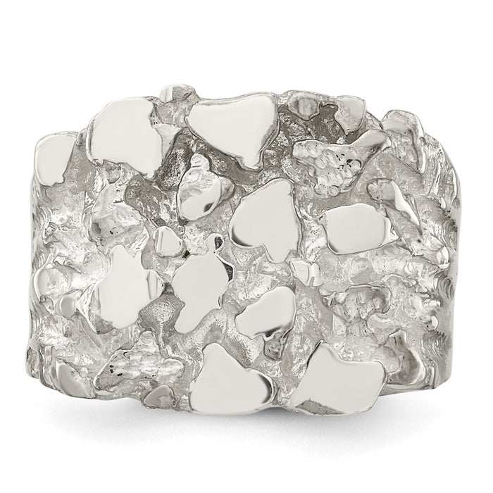 Exclusive Men's Sterling Silver Nugget Ring - Stylish Design, Affordable Price-5
