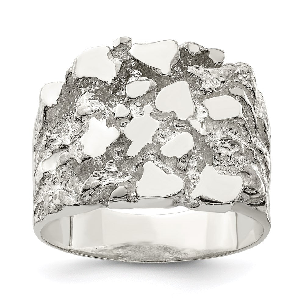 Exclusive Men's Sterling Silver Nugget Ring - Stylish Design, Affordable Price