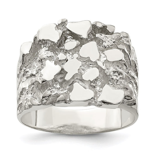 Exclusive Men's Sterling Silver Nugget Ring - Stylish Design, Affordable Price