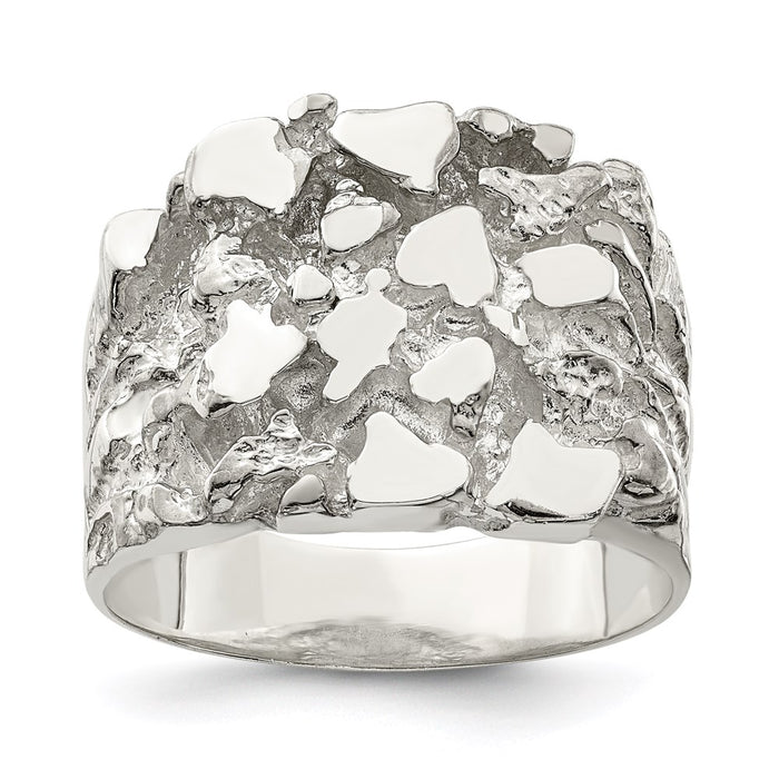 Exclusive Men's Sterling Silver Nugget Ring - Stylish Design, Affordable Price-1