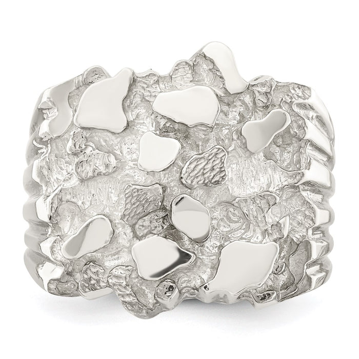 High-Quality Men's Sterling Silver Nugget Ring | Stylish & Affordable Design-5