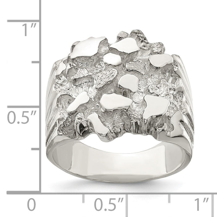High-Quality Men's Sterling Silver Nugget Ring | Stylish & Affordable Design-3