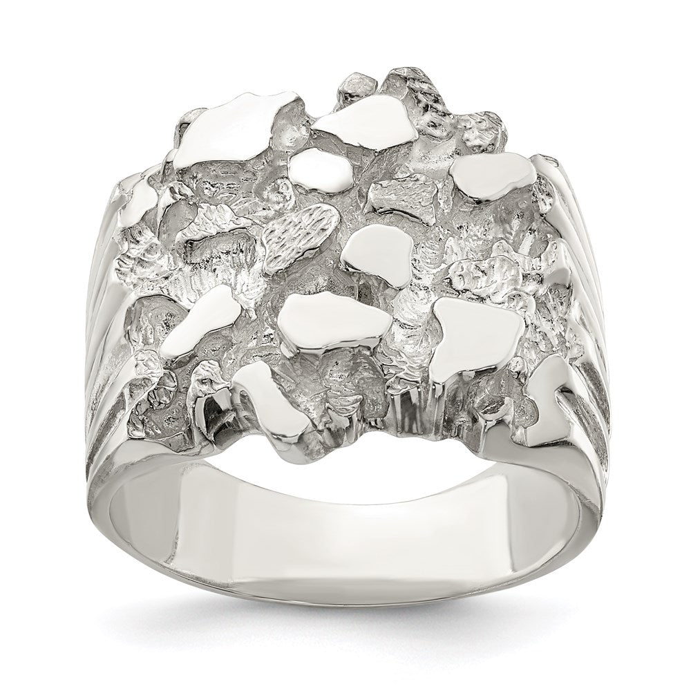 High-Quality Men's Sterling Silver Nugget Ring | Stylish & Affordable Design