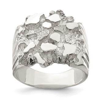 High-Quality Men's Sterling Silver Nugget Ring | Stylish & Affordable Design