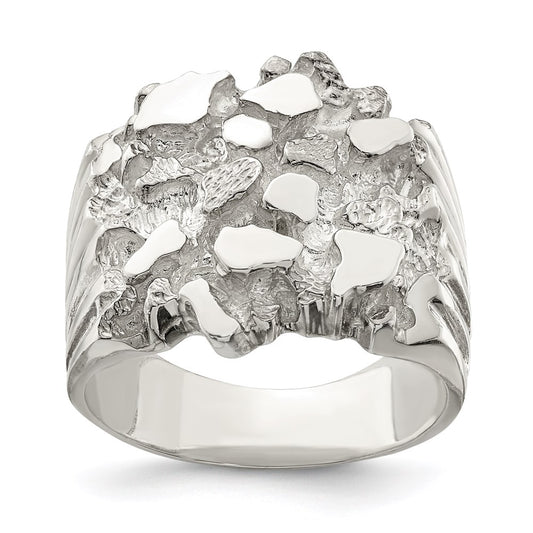High-Quality Men's Sterling Silver Nugget Ring | Stylish & Affordable Design