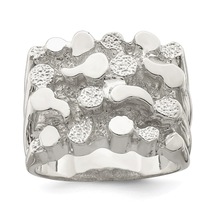 Shop Exclusive Men's Sterling Silver Nugget Ring - Stylish & Affordable Design-1