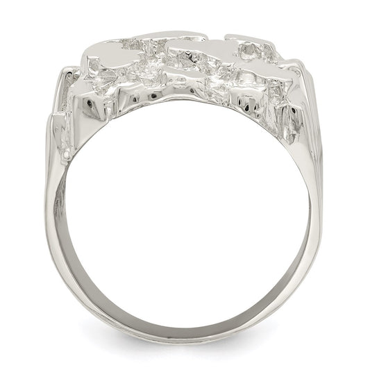 High-Quality Men's Sterling Silver Nugget Ring | Stylish & Affordable Design