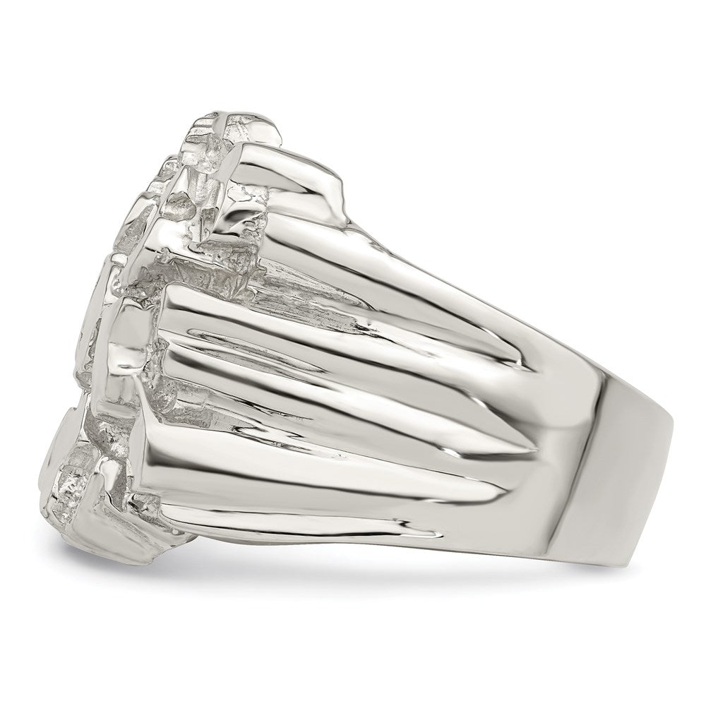 High-Quality Men's Sterling Silver Nugget Ring | Stylish & Affordable Design