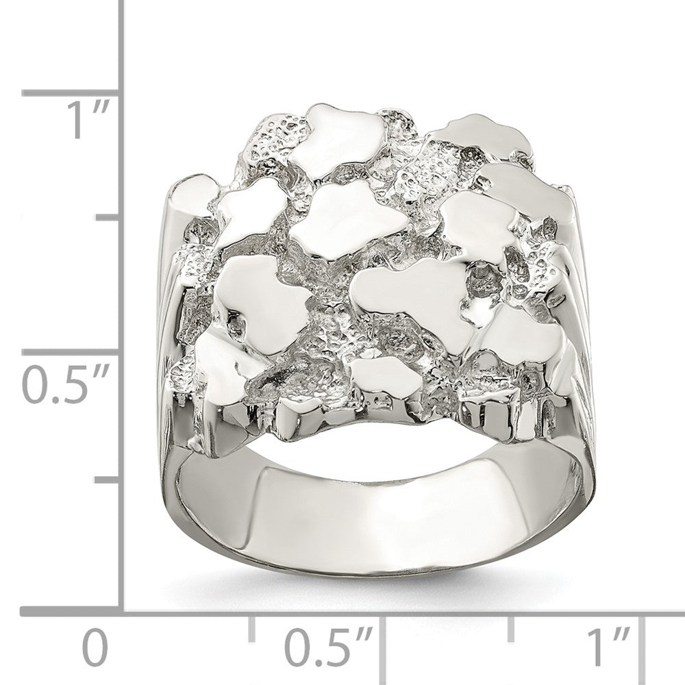 High-Quality Men's Sterling Silver Nugget Ring | Stylish & Affordable Design