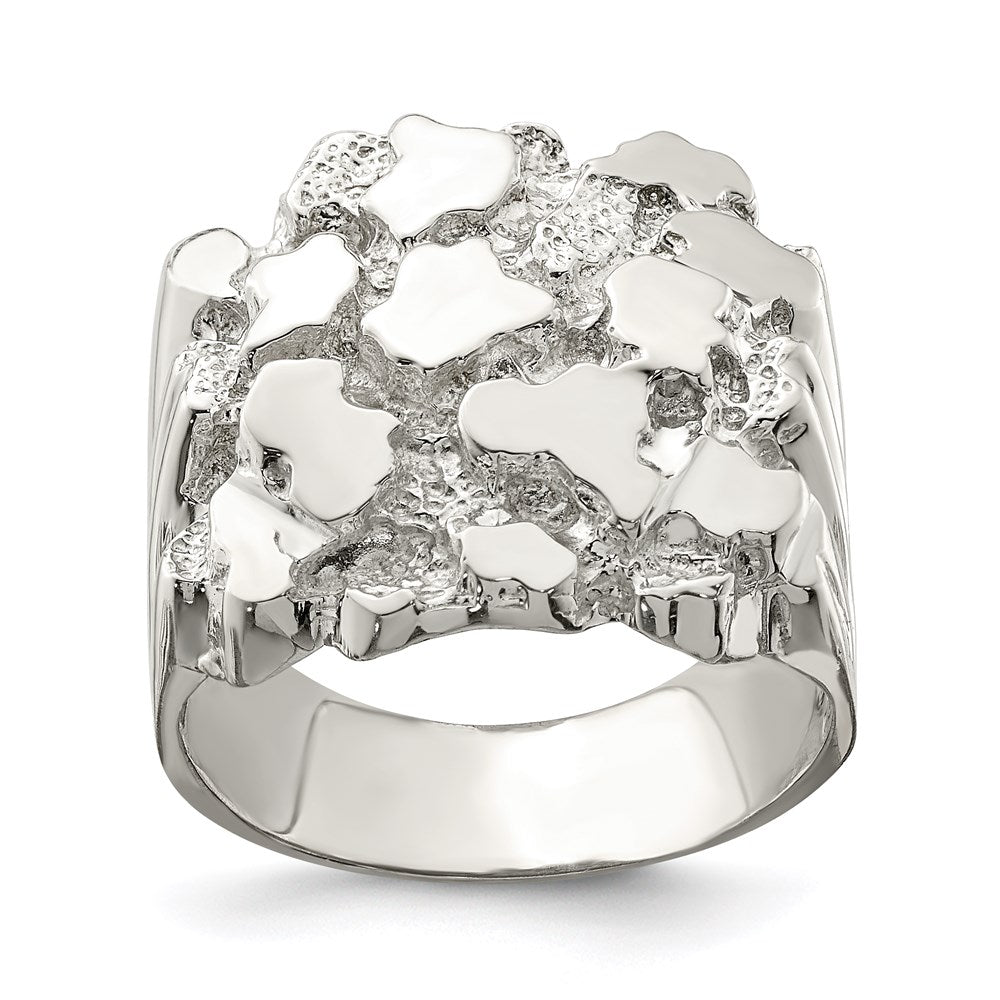 High-Quality Men's Sterling Silver Nugget Ring | Stylish & Affordable Design